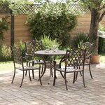 vidaXL Ensemble de salle à manger pour jardin 5 Pièces Bronze