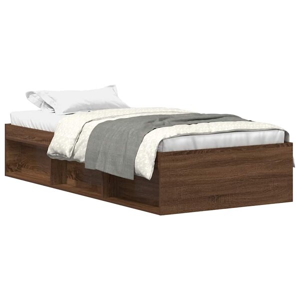 vidaXL Cadre de lit sans matelas chêne marron 75x190 cm