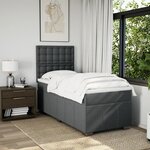 vidaXL Sommier à lattes de lit avec matelas Gris foncé 100x200cm Tissu