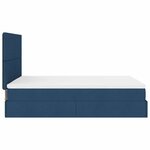 VidaXL Cadre de lit ottoman avec matelas bleu 140x190 cm tissu