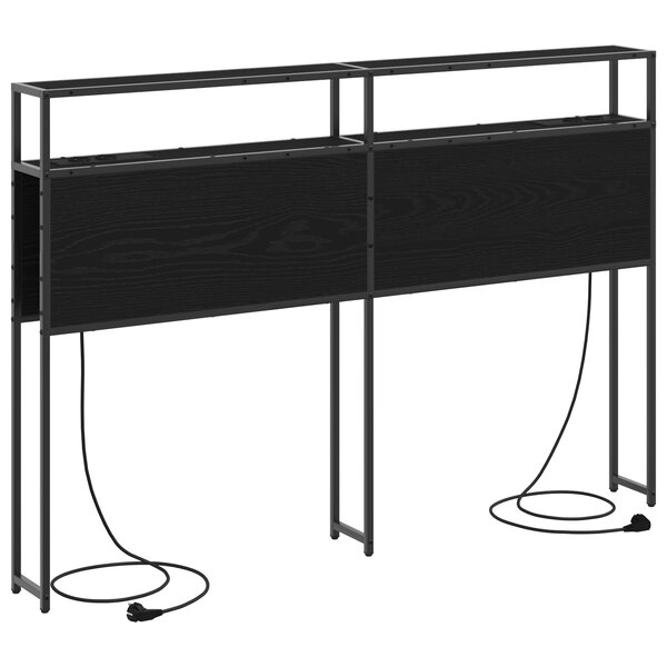 vidaXL Tête de lit de rangement Chêne Noir 160 cm Bois d'ingénierie