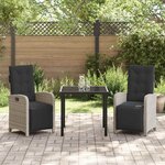 vidaXL Ensemble de salle à manger pour jardin 3 Pièces Gris clair