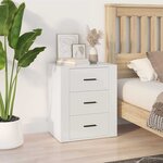 vidaXL Table de chevet Blanc 50x36x60 cm Bois d'ingénierie