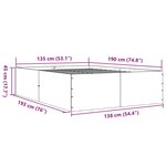 vidaXL Cadre de lit gris béton 135x190 cm bois d'ingénierie