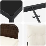 vidaXL Ensemble de salle à manger pour jardin 7 Pièces Marron Poly rotin