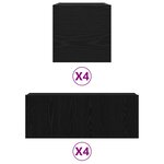 vidaXL Ensemble de meuble TV de 6 pièces   suspendu  en bois d'ingénierie couleur chêne noir