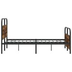 vidaXL Cadre de lit en métal sans matelas chêne fumé 140x190 cm