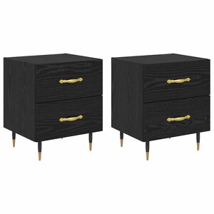 vidaXL Cabinet de chevet 2 Pièces Chêne noir 40 x 35 x 47 5 cm