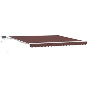 vidaXL Auvent manuel rétractable avec LED marron 400x300 cm