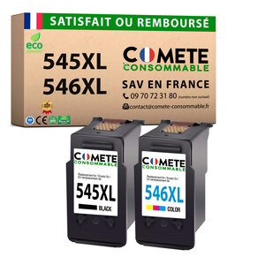 COMETE, Entreprise Française - 545XL 546XL - 2 Cartouches d'encre Compatibles avec Canon