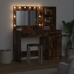 vidaXL Table de Toilette avec tiroir 2 Pièces Marron Bois d'ingénierie
