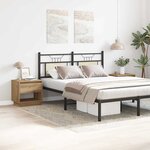 vidaXL Table de nuit avec tiroir 2 Pièces Chêne artisanal 45 x 34 x 44 cm