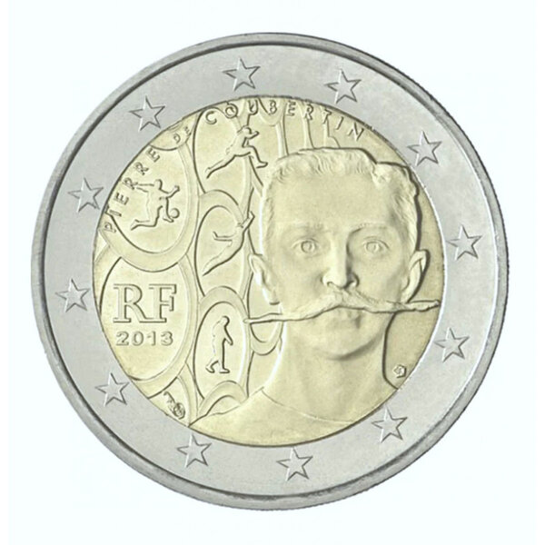 2 euros commémorative France 2013 - Pierre de Coubertin.