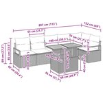 vidaXL Ensemble de canapés de jardin 7 pièces avec des coussins en rotin poly beige et acacia.