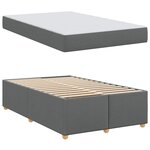 vidaXL Cadre de lit avec matelas Gris foncé 120 x 190 cm tissu