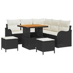 vidaXL Ensemble de canapé de jardin 8 Pièces Noir polyrotin