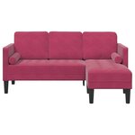 vidaXL Ensemble de Canapés Rouge bordeaux 173 x 131 x 67 cm Velours