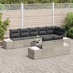 vidaXL Ensemble de canapé de jardin 9 Pièces Gris clair polyrotin