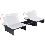 vidaXL Chaises inclinables de jardin lot de 2 et table résine tressée