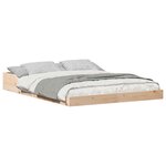 vidaXL Cadre de lit Marron 135 x 190 cm Pin massif