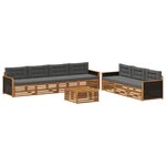 vidaXL Ensemble de canapés d'extérieur 8 pc Naturel et Anthracite