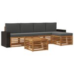 vidaXL Ensemble de canapés d'extérieur 6 pc Naturel et Anthracite