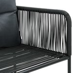 vidaXL Salon de jardin 3 Pièces PVC Résine tressée Noir
