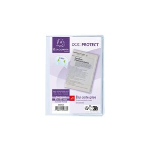 Etui De Protection Pour Carte Grise 3 Volets Pvc Lisse 20/100e - Cristal - Exacompta
