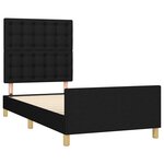vidaXL Cadre de lit sans matelas avec tête de lit noir 90x200 cm tissu