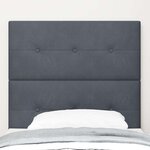 vidaXL Tête de lit avec des lumières à LED Réglable Gris 90 cm Velours