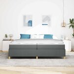 vidaXL Cadre de lit avec matelas Gris foncé 200 x 200 cm tissu