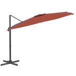 vidaXL Parasol cantilever à LED Terre cuite 400x300 cm