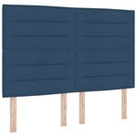 vidaXL Lit à ressort bleu 140x200 cm tissu