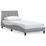 vidaXL Cadre de lit sans matelas Hanko gris clair 90x200 cm tissu
