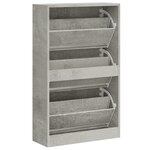 vidaXL Armoire à chaussures Gris béton 63x24x103 cm Bois d'ingénierie