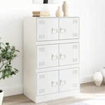 vidaXL Buffet blanc 67x39x107 cm acier