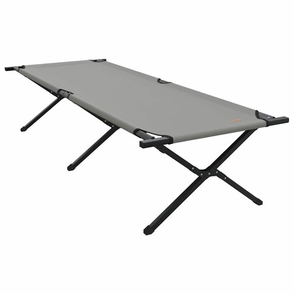 vidaXL Lit de camping pliant Gris Tissu Oxford