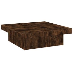 vidaXL Table basse Chêne fumé 90x90x28 cm Bois d'ingénierie