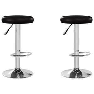 vidaXL Tabourets de bar lot de 2 noir similicuir