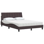 vidaXL Lit avec matelas marron foncé 140x200 cm tissu