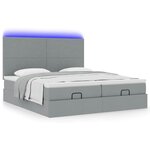 VidaXL Cadre de lit ottoman et matelas gris clair 180x200cm tissu