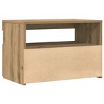 vidaXL Meubles TV avec lumières LED 2 Pièces chêne artisanal