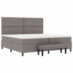 vidaXL Lit à ressorts avec matelas Taupe 200 x 200 cm tissu