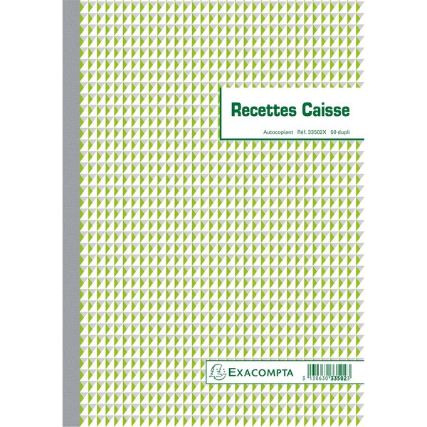 Manifold Reçus 29 7x21cm Cm 50 Feuillets Double Autocopiant - Blanc - X 5 - Exacompta