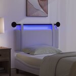 vidaXL Tête de lit suspendue Avec lumière LED Blanc Tissu