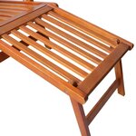 vidaXL Chaise de terrasse avec repose-pied et coussin Acacia solide