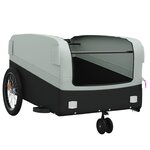 vidaXL Remorque de vélo noir et gris 45 kg fer