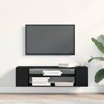 vidaXL Meuble TV Chêne noir 100 x 30 x 26 5 cm Bois d'ingénierie