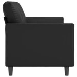 vidaXL Canapé à 3 places Noir 180 cm Similicuir