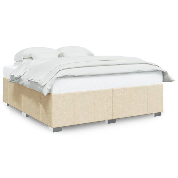 vidaXL Cadre de lit sans matelas crème 180x200 cm tissu